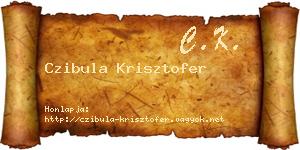 Czibula Krisztofer névjegykártya